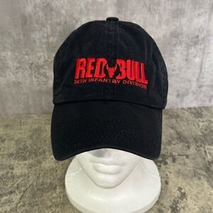 Red Bulls‎ Hat 34th Infantry Division Army Black OS Adjustable Strapback
